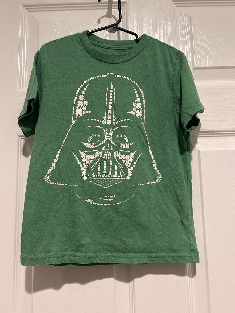 Star Wars St Patricks Day Shirt Kids XS Darth Vader Shamrock Green Graphic Tee